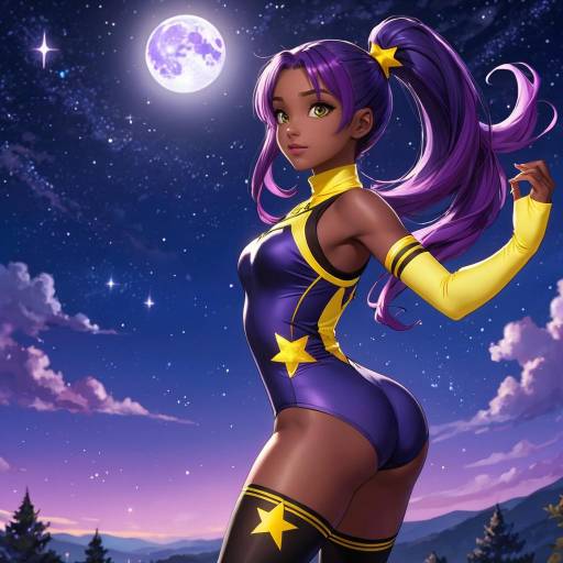 Moonlit Solo Girl with Yellow Eyes