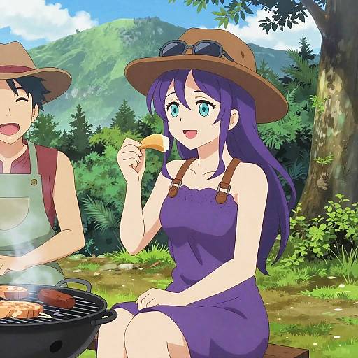 Adachi Rei Outdoor Grilling Scene