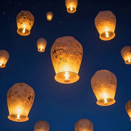 Gustav Klimt Inspired Flying Lanterns