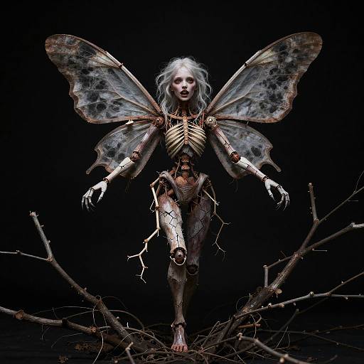 Twisted Marionette with Moth Wings