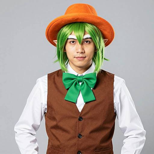 Man in Oompa Loompa Inspired Costume