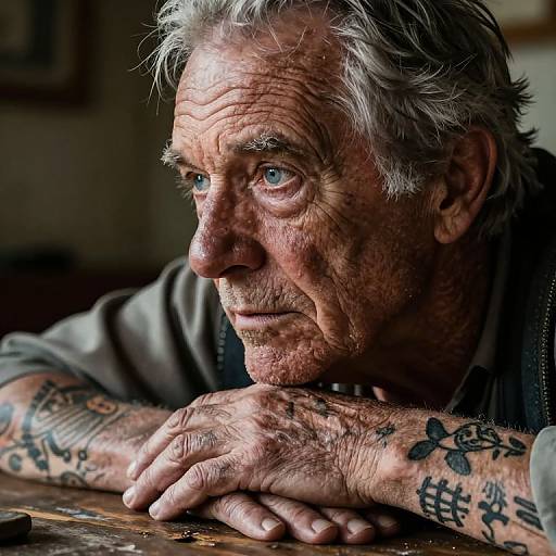 Hyperrealistic Aged Sailor Portrait