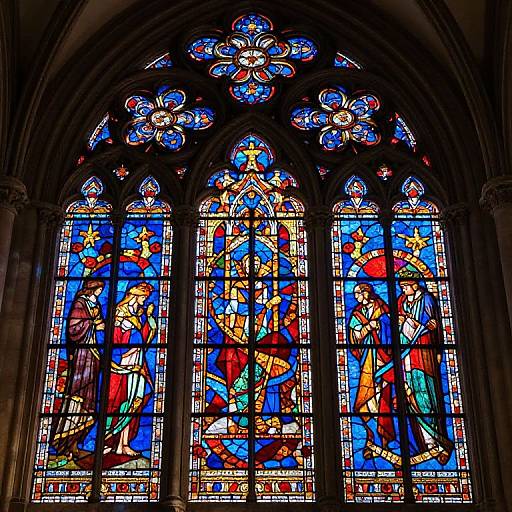 Vibrant Gothic Stained Glass Patterns