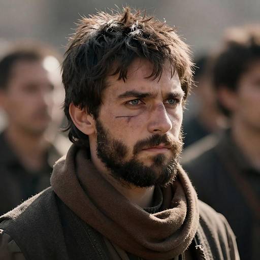 Rugged Bearded Man with Scarf