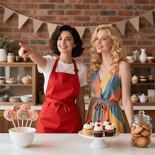 Cozy Vintage Bakery: Two Women