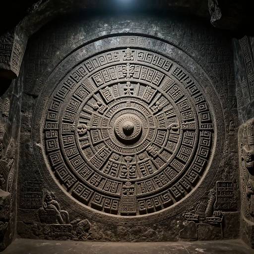 Ancient Brushstroke Stone Calendar