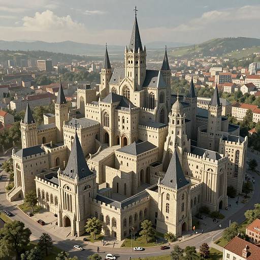 Medieval Geometric Cubic Fantasy City