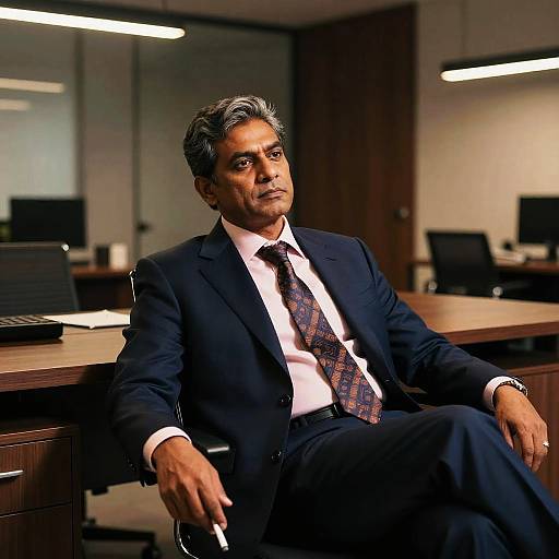 Confident South Asian Man in Office