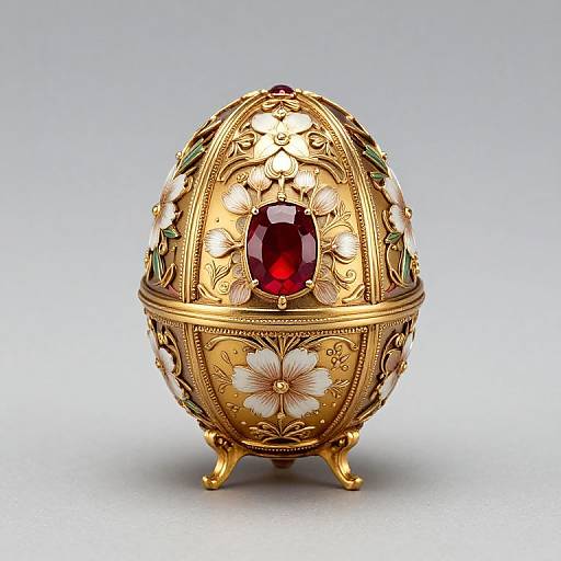 Fabergé-Inspired Ornate Bonbonnière Egg