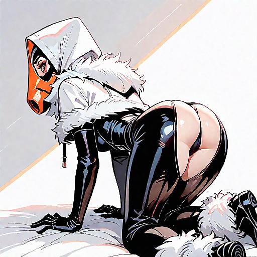 Masked Character in Latex Bodysuit