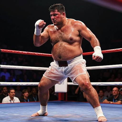 Boxer in Dramatic Fighting Stance