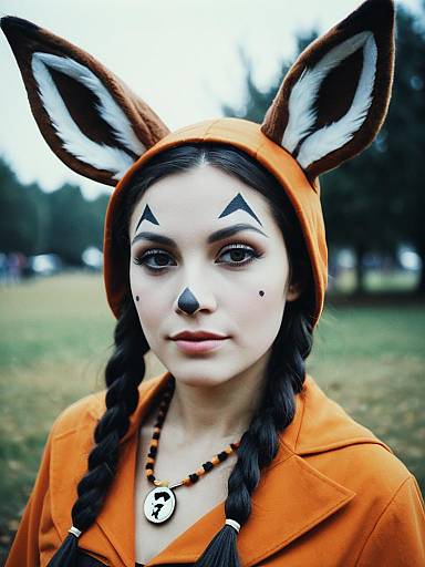 Woman in Bambi Halloween Costume