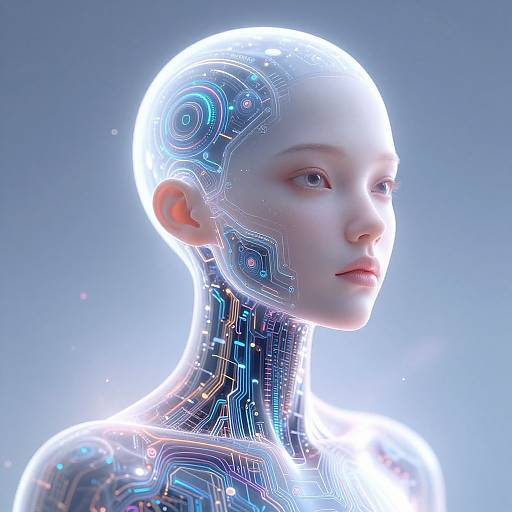 Serene Humanoid Android Portrait