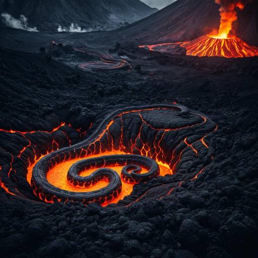 Melting Serpent in Volcano Crater