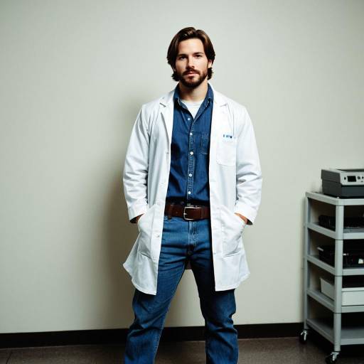 Male Scientist in Lab Coat and Denim