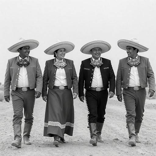 Desert Stroll of Four Friends