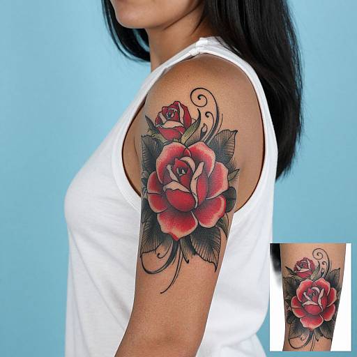 Woman with Rose Tattoo Portrait