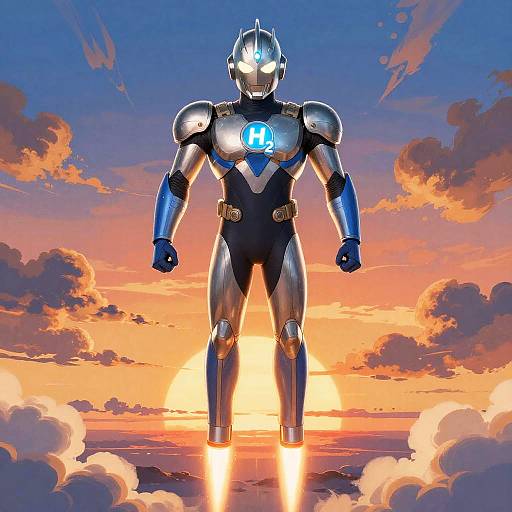 Hydrogen-Powered Superhero Soaring Sky