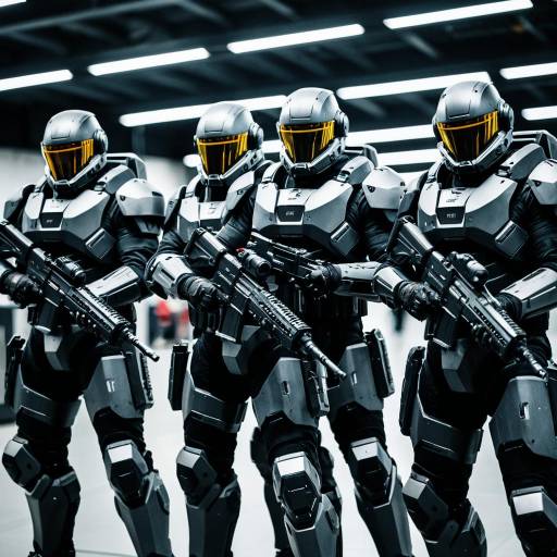 Futuristic Sci-Fi Android Mercenaries in High-Tech Armor