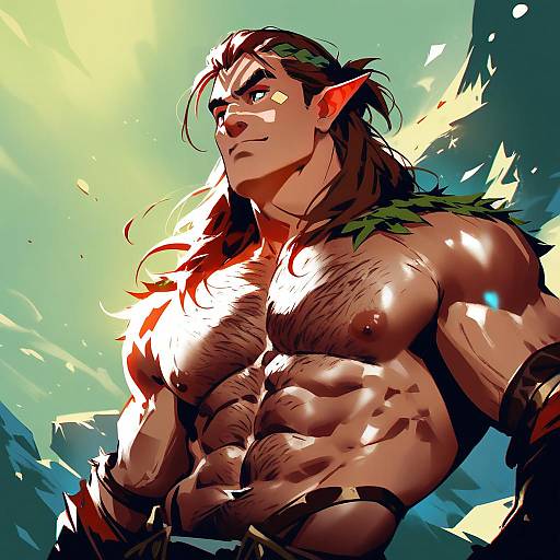 Illustration of Halsin, baldur's gate in the style of Kalmahul