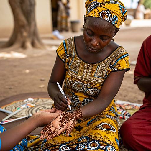 Swahili Woman Painting Henna Art