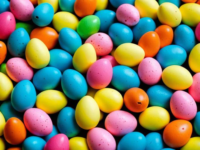 Colorful Easter Peeps and Egg Wallpaper