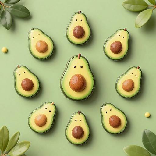 Whimsical Nature and Avocado Badges