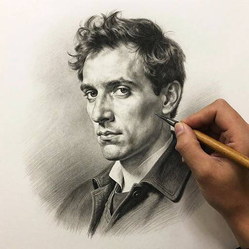 Elegant Pencil Portrait of Artisan