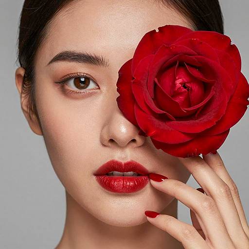 Intriguing Portrait of a Woman with Rose