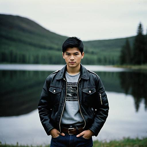 Realistic Northern Reflection of a Boy