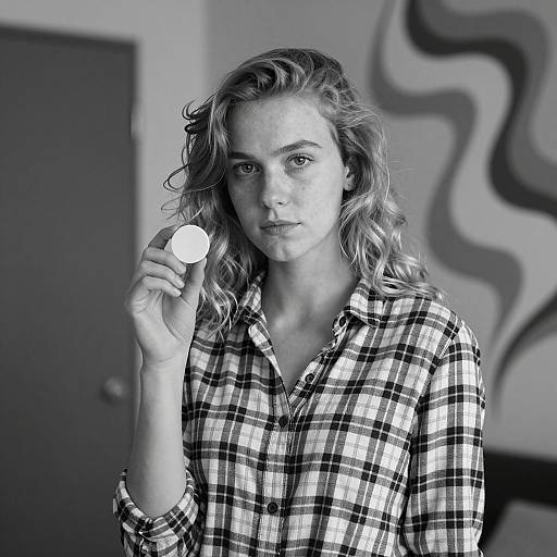 Black and White Portrait of a Young Woman
