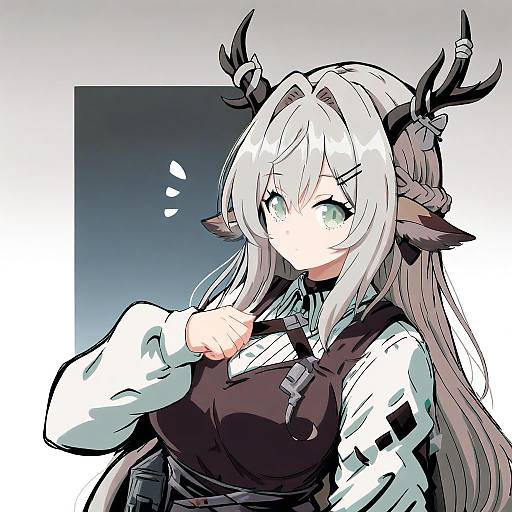 Illustration of Alina (arknights), arknights in the style of Lewdamone