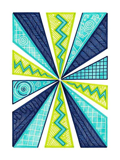 Abstract Zig Zag Geometric Patchwork