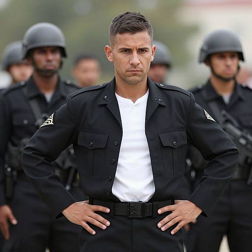 Man in Black Military Uniform