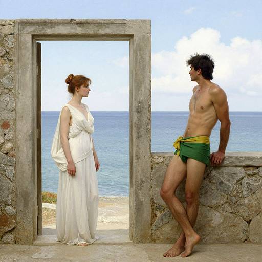 Romantic Coastal Scene in Classical Style