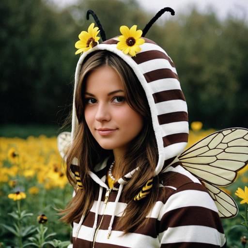 Humorous Bee Costume with Floral Touch