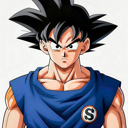 Serious Goku SSJ Blue Portrait Design
