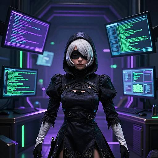 Nierah's Cyberpunk Digital Infiltration