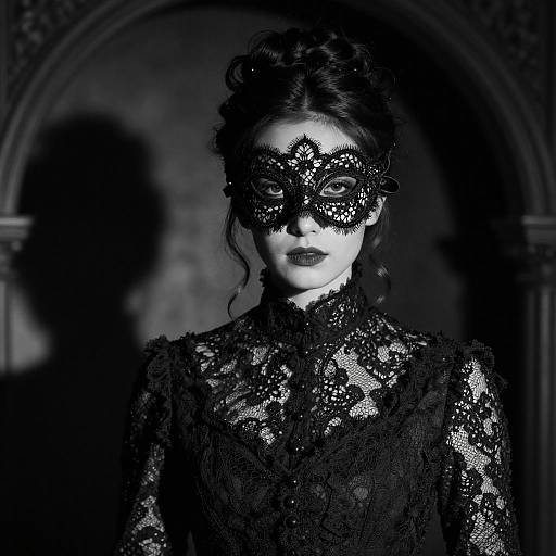 Victorian Woman in Lace Mask