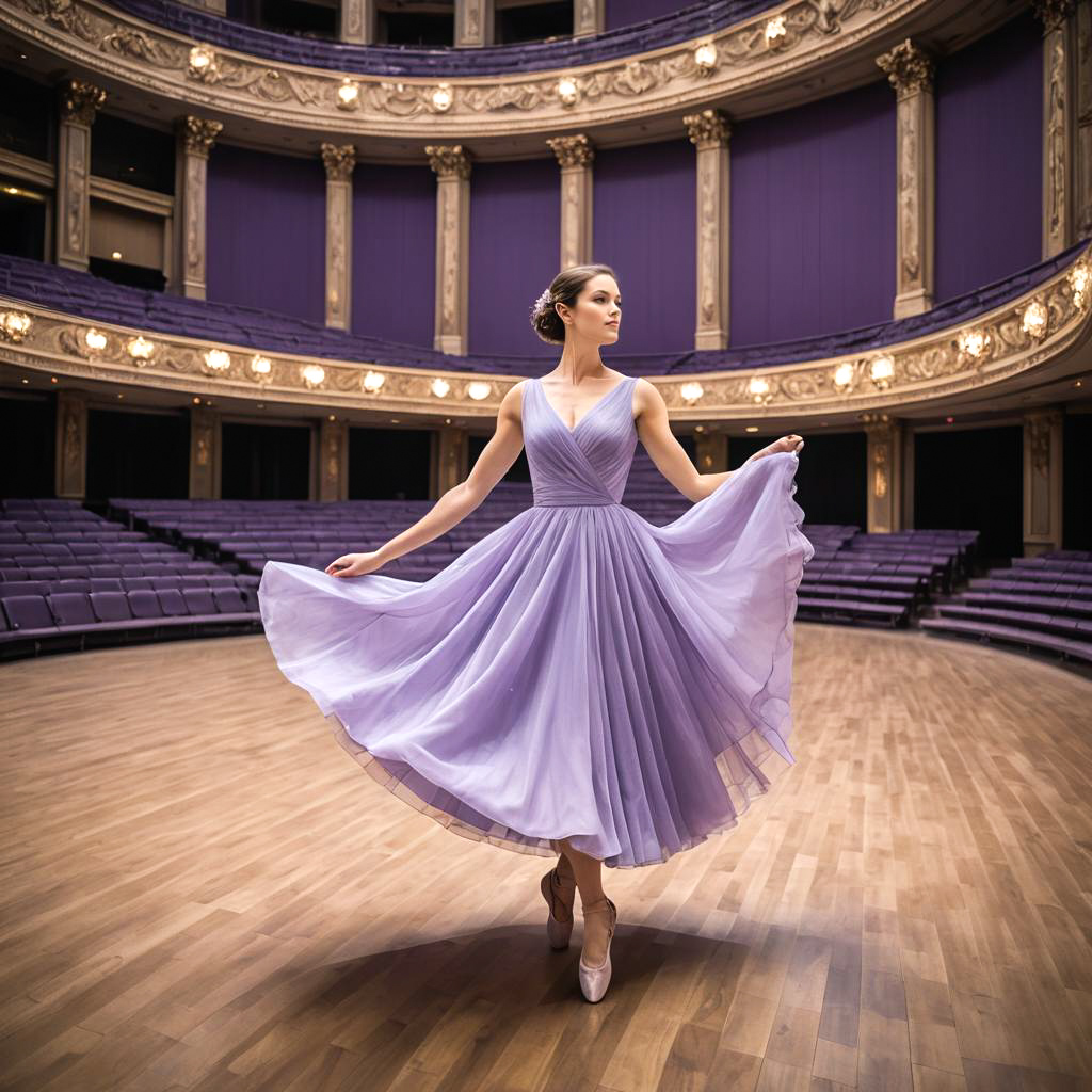 Elegant Ballerina in Lavender Dress