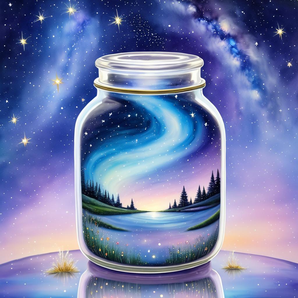 Whimsical Galaxy in a Jar Artwork