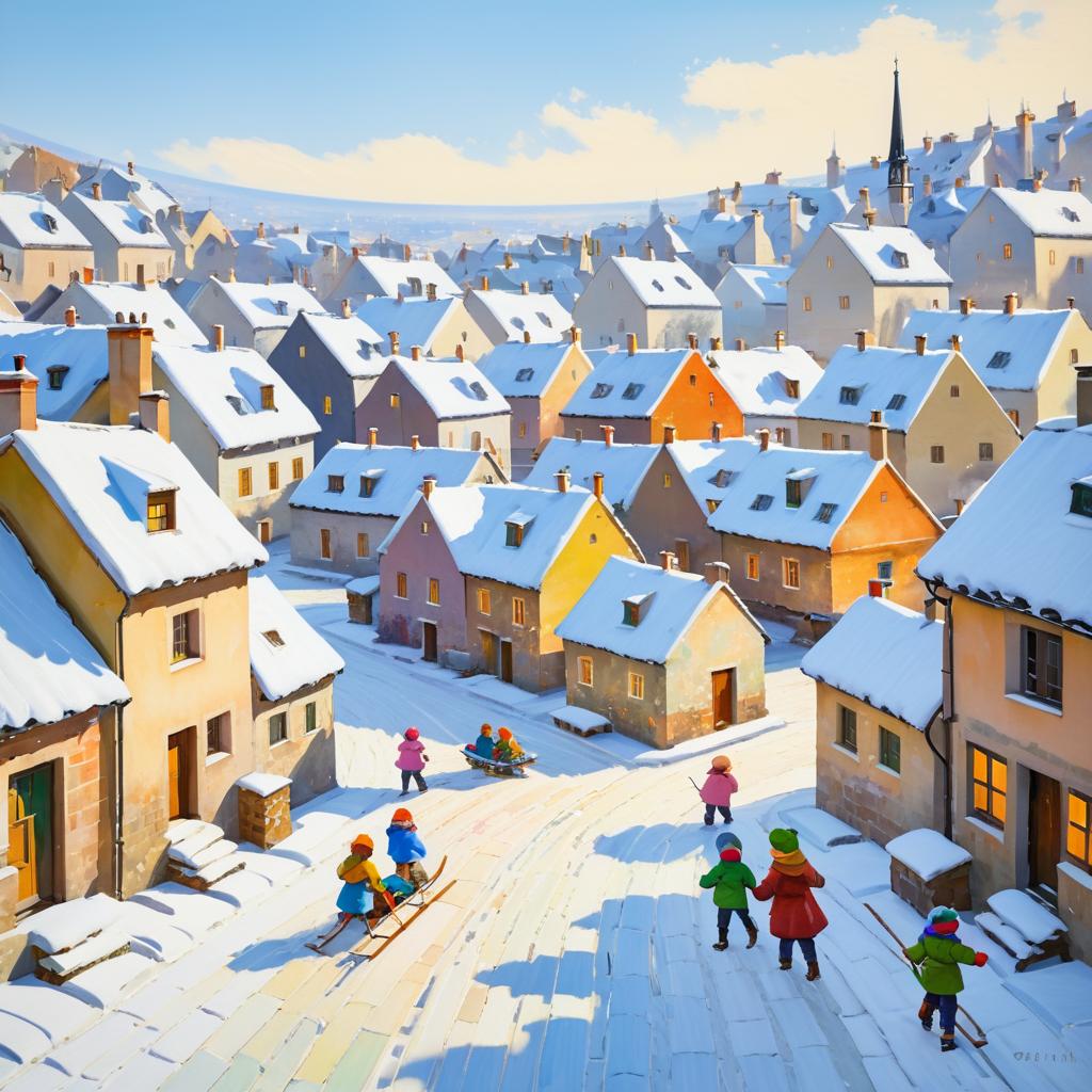 Winter Wonderland: Quaint Village Scene