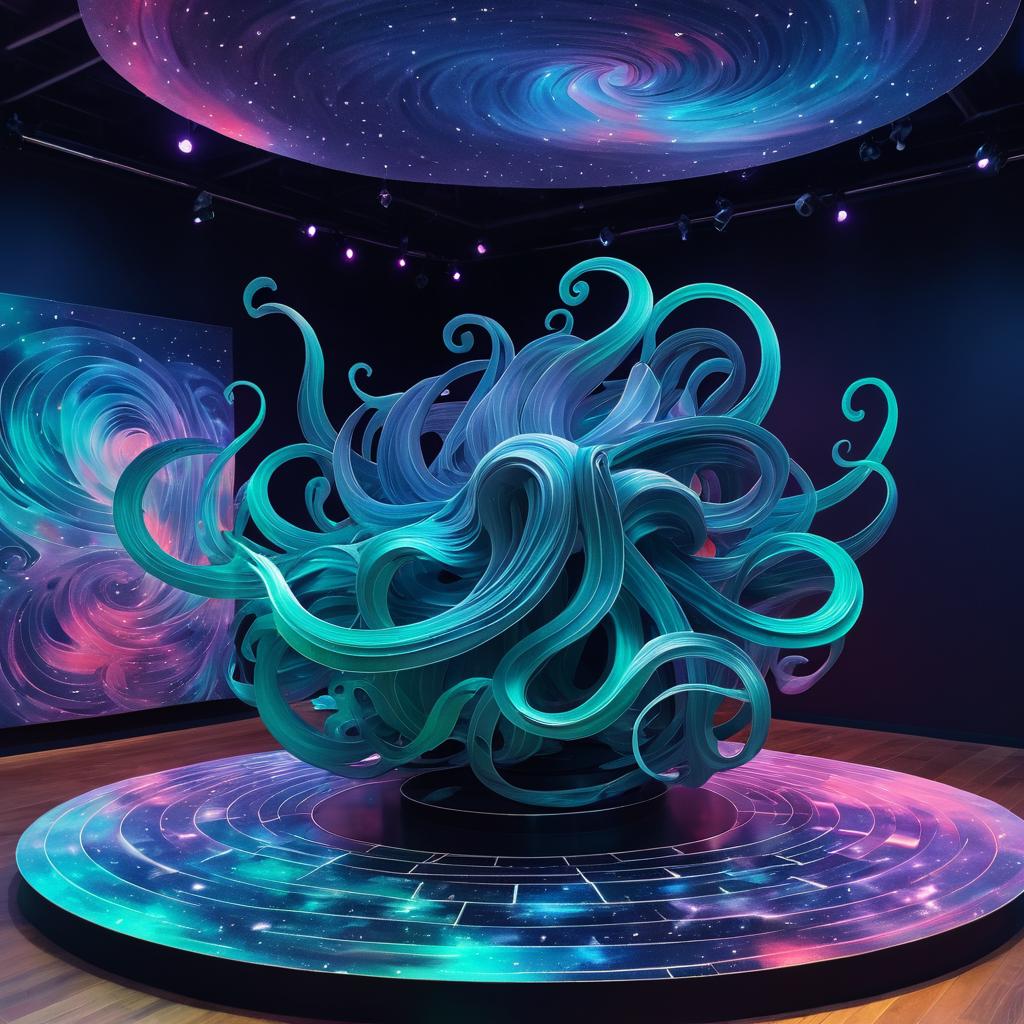 Illusionary Kraken in Cosmic Art Installation