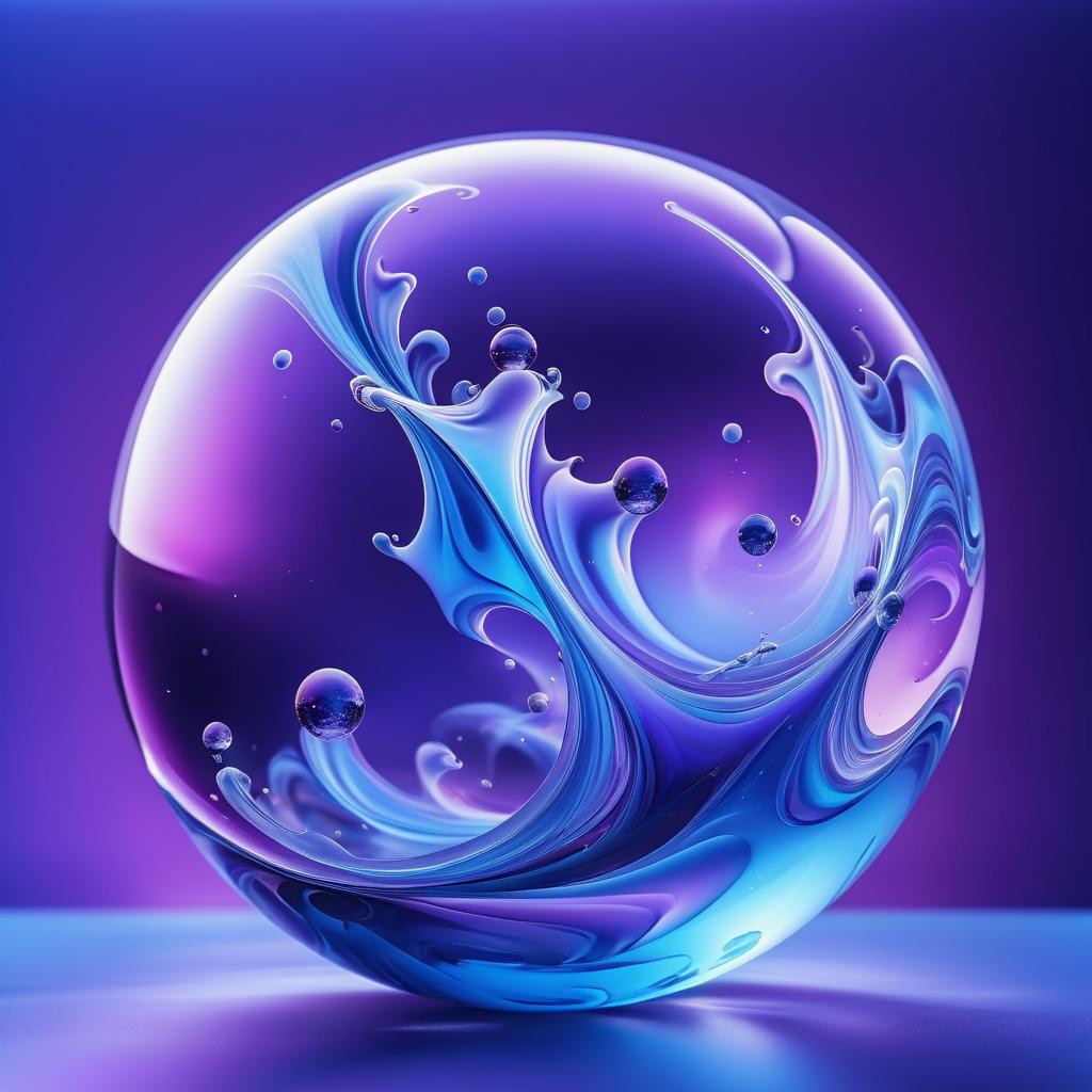 Dreamy Crystal Ball with Fluid Abstract Elements