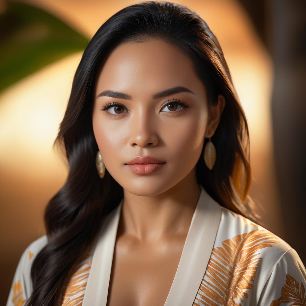 Elegant Portrait of a Pacific Islander Woman