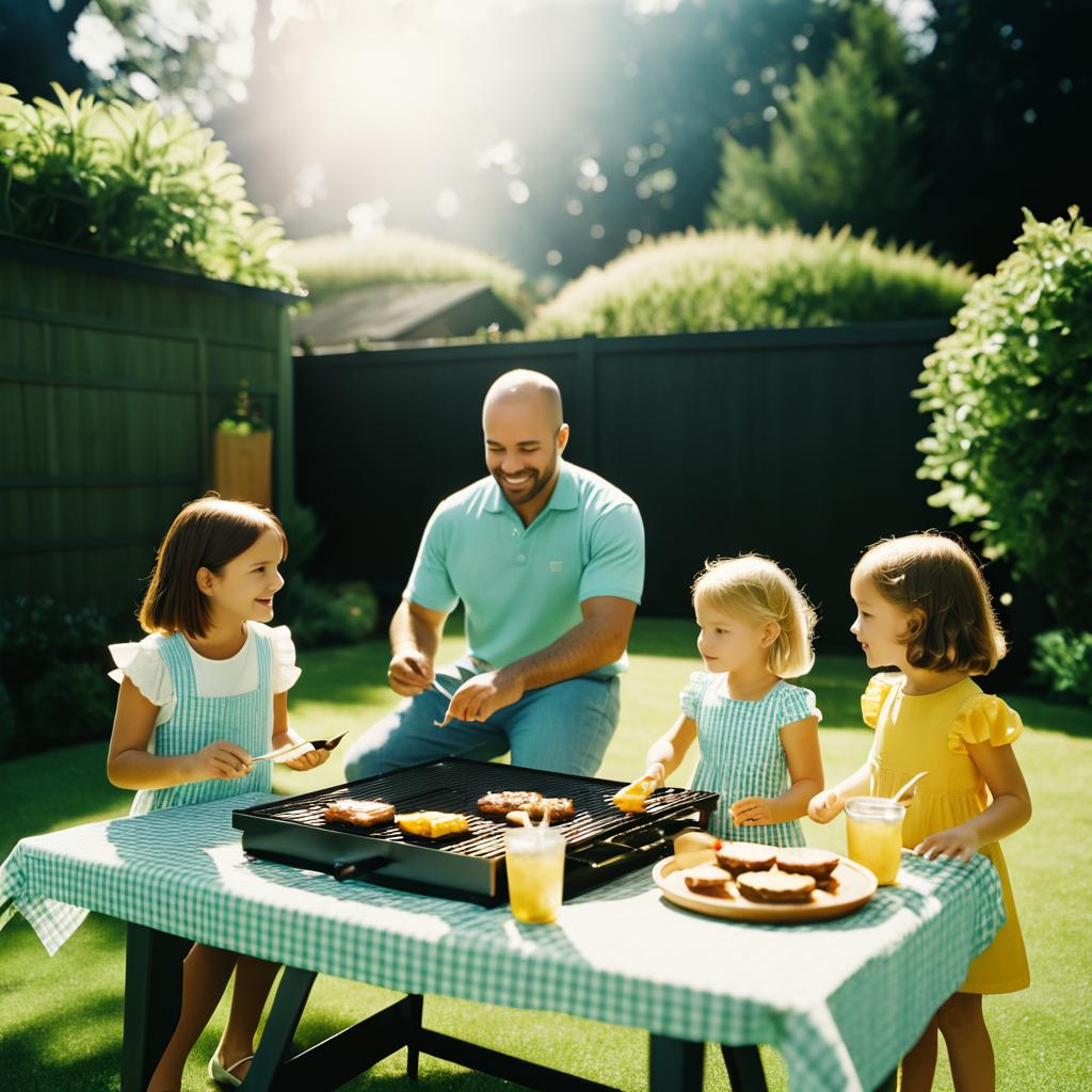 Cinematic Family Barbecue in Sunny Backyard