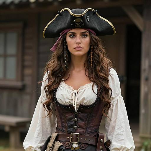 Woman in Historical Pirate Costume