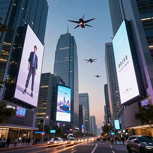 Futuristic Holographic Urban Advertisements