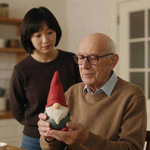 Warm Family Moment in Beige Kitchen