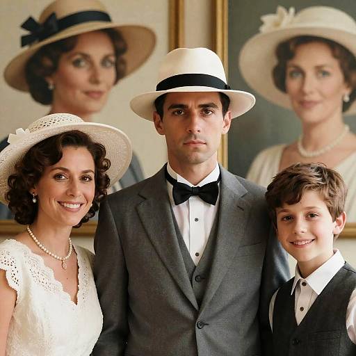 Vintage Portrait of Stylish Trio
